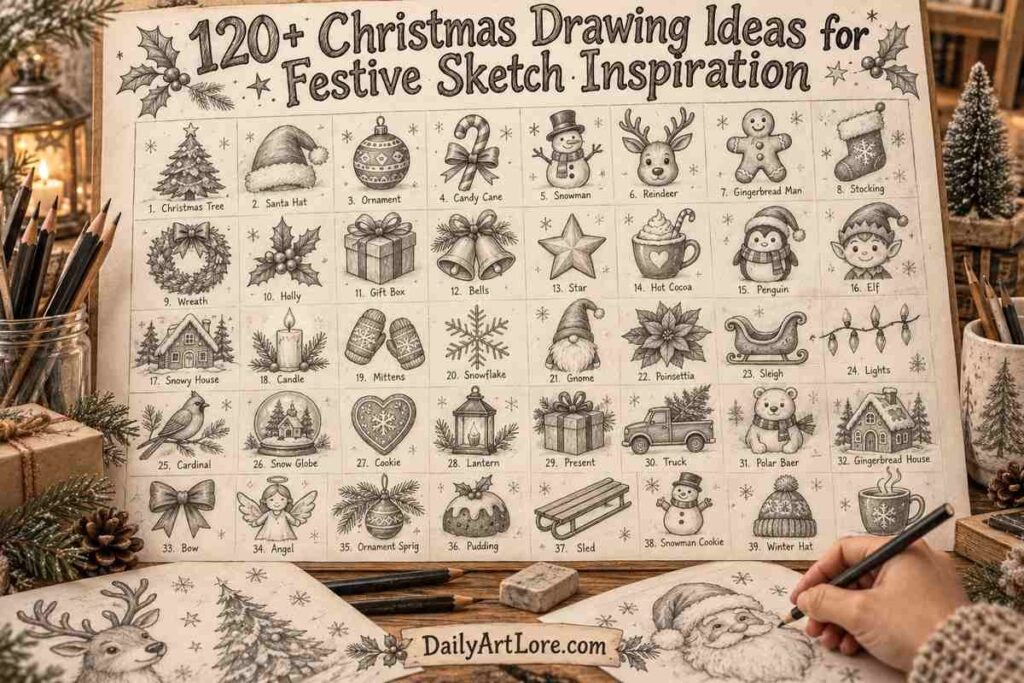 120+ Christmas Drawing Ideas for Festive Sketch Inspiration